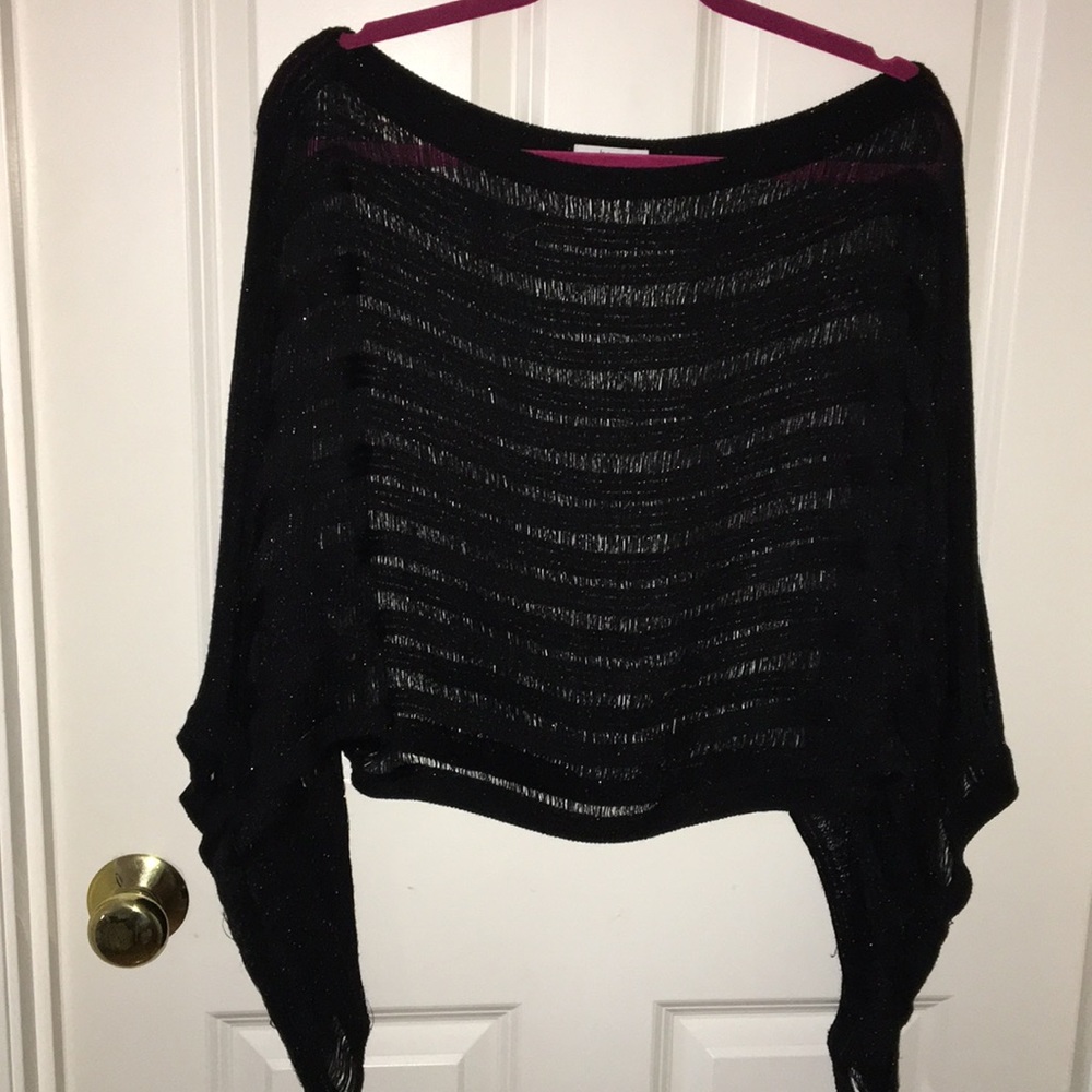 Sheer black bolero style over-top